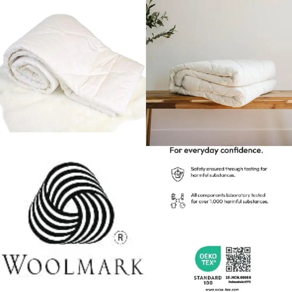 

Australian Wool Duvet Insert - Premium Mid-Weight Comforter with Organic Cotton Cover, Machine Washable