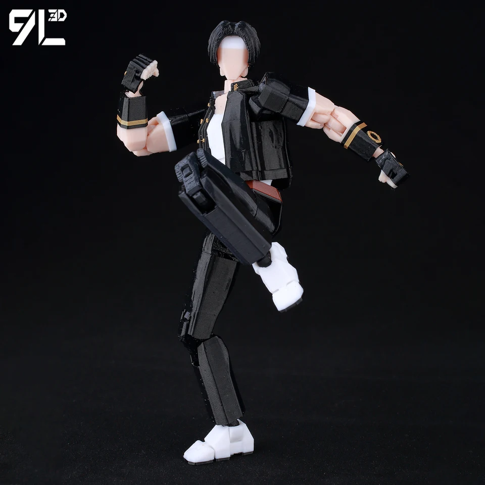 9L3D Lucky13 Kyo Kusanagi Action Figure Dummy13 Orange Fire Effect