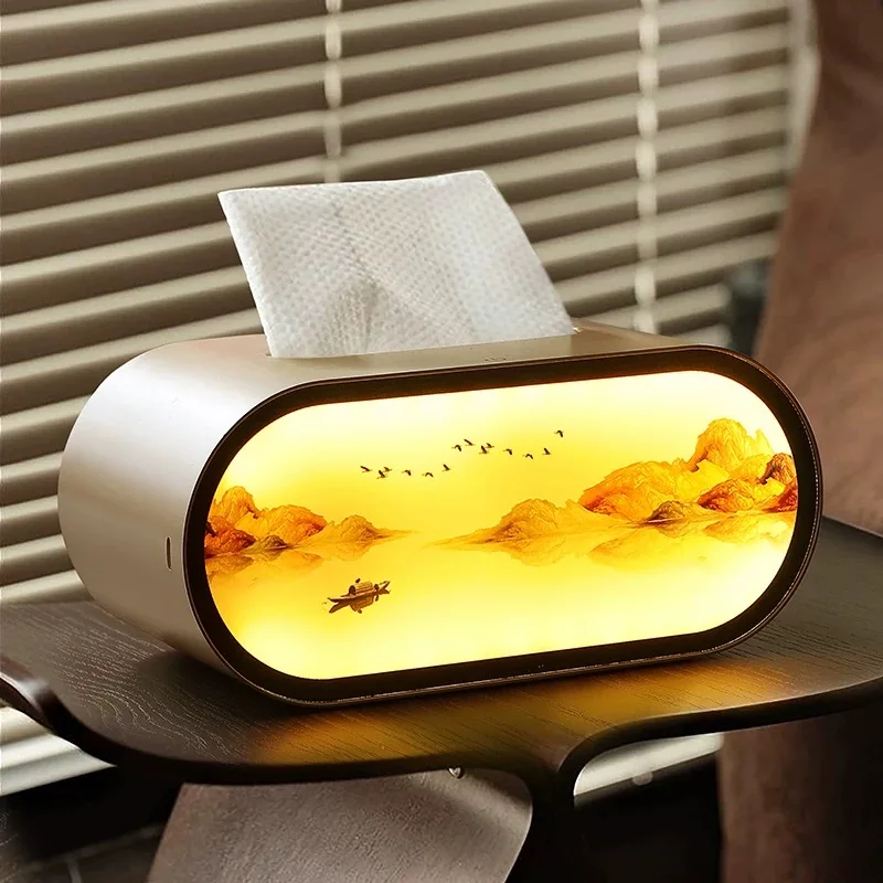 

Новинка, коробка для салфеток, картина, ночник, бесступенчатое затемнение, 3 цвета, освещение, украшение стола, лампа для декора спальни