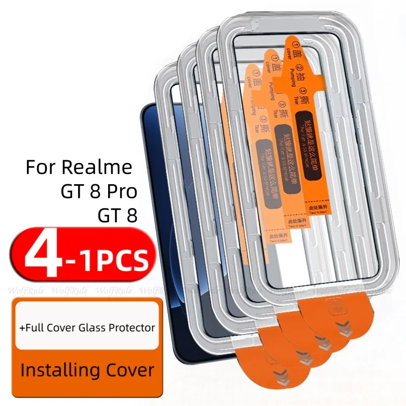 4/3/2/1 stücke Für Realme GT 8 Pro Glas Realme GT 8 Gehärtetes Glas 9H HD Volle Abdeckung Staub Kostenloser Screen Protector OPPO Realme GT 8 Pro