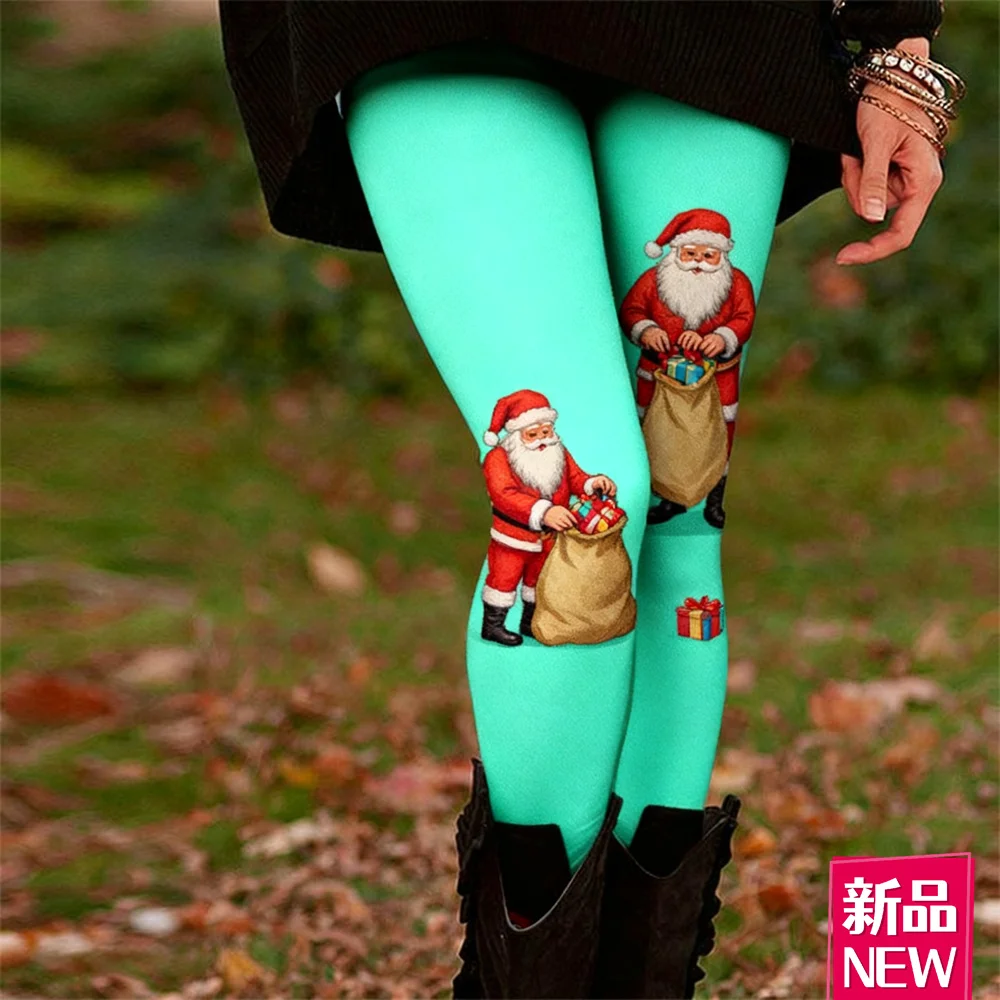 

Funny Santa Clause Graphic Yoga Pants Women's Casual Sports High Waist Elastic Leggings Christmas Outdoor Comfortable Long Pants