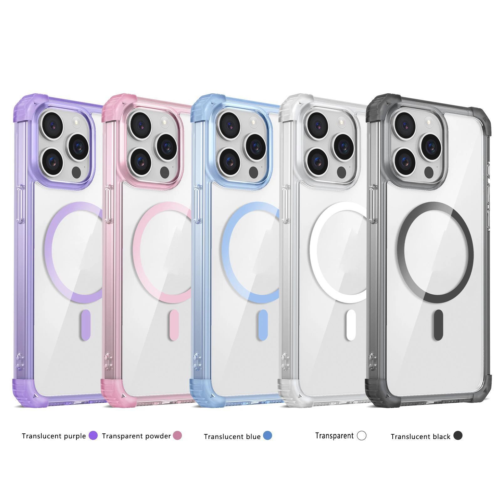 For Apple Iphone 16 Pro Max 15 14 Plus 13 12 11pro Magnetic Hd Transparent Four Corners Shockproof Stylish Phone Protective Case