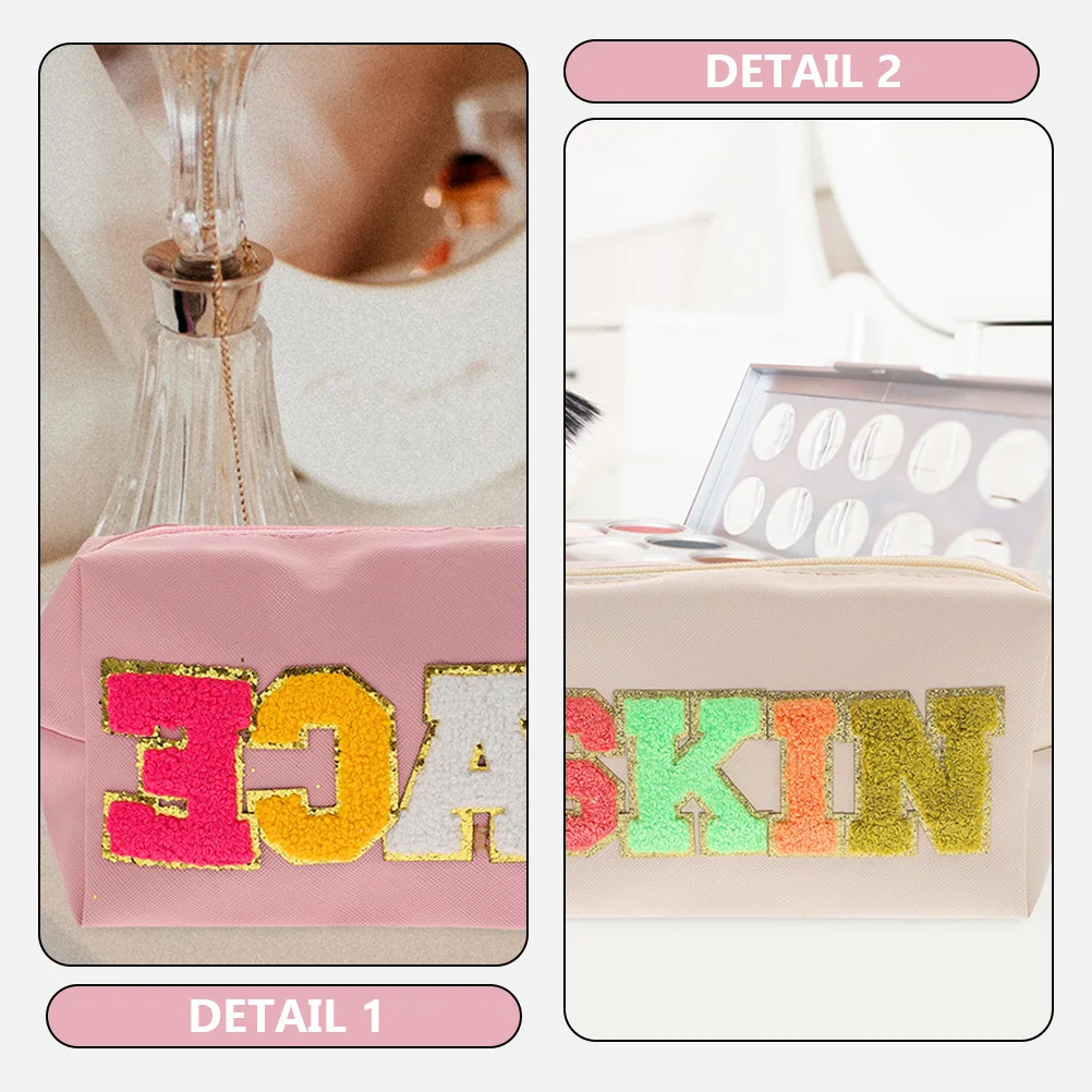 

2pcs Large Capacity Makeup Pouch For Women Waterproof Toiletry Bag Travel Organizer Kawaii Makeup Storage Pouch