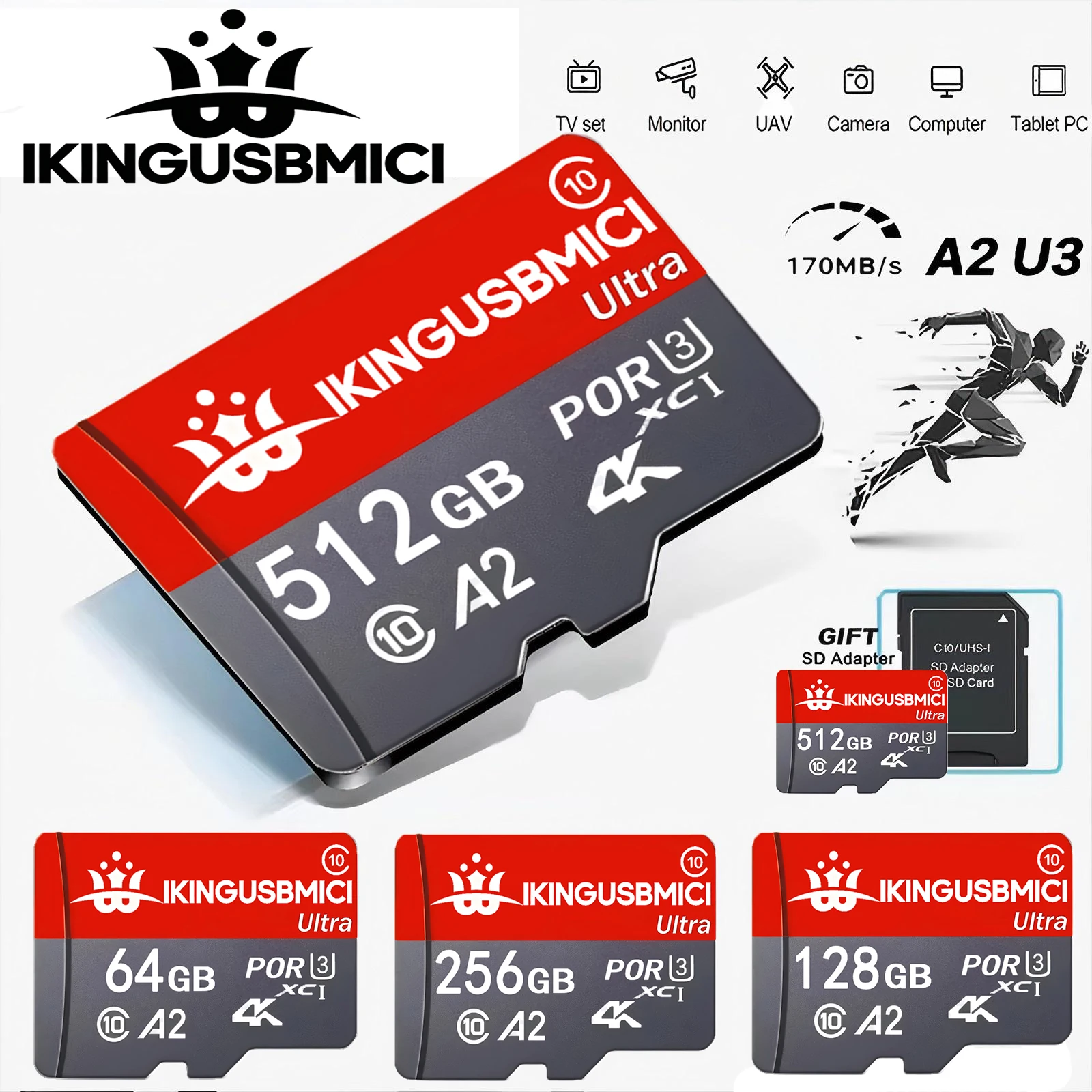 32GB 128GB 256GB 512GB TF Cards SD Cards Micro TF Card Memory Card V60 Ultra HD Shockproof Advanced for Gaming Tablet GoPro