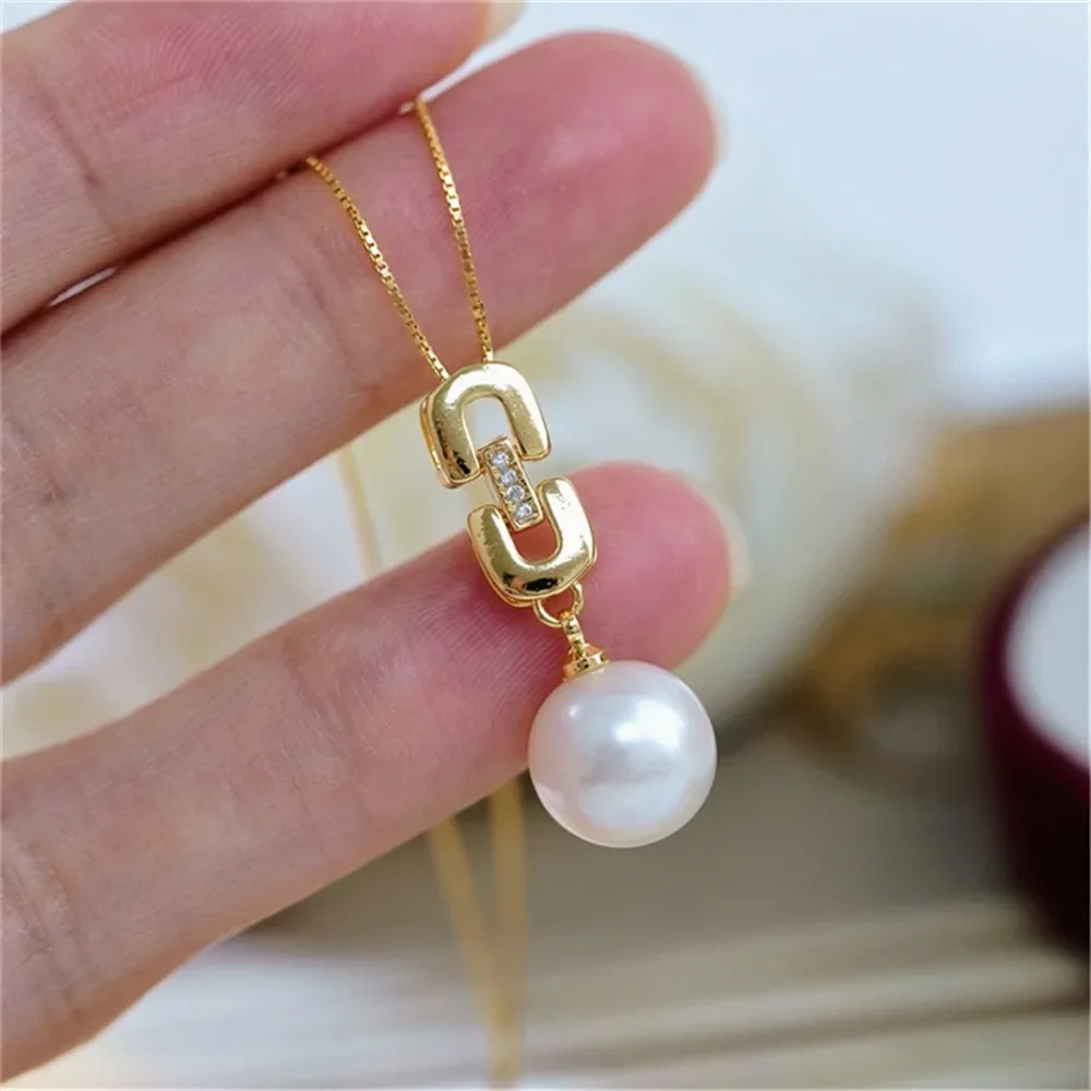 

Classic Pearl Pendant Accessory 18K Plated Gold Pendant Settings Jewelry Findings Parts Fittings Connection Accessories D106