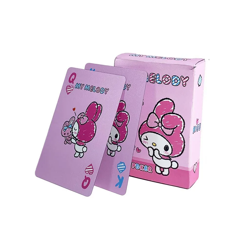 Sanrio 카드 놀이 Kawaii 만화 Kuromi 헬로 키티 어린이 놀이 취미 용품 카드 게임 장난감 데크 컬렉션