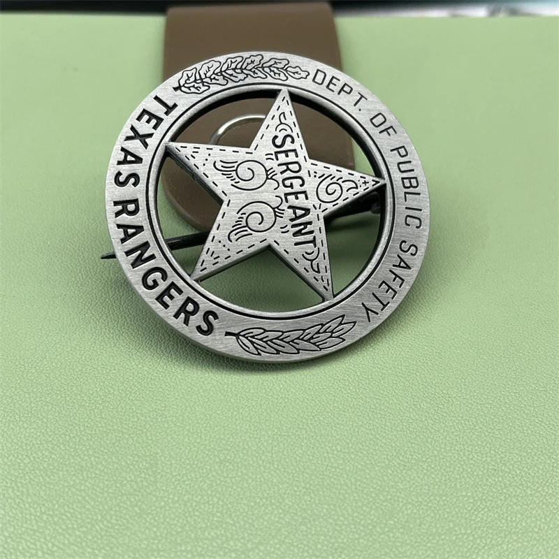 4.5cm TEXAS Rangers Company A Badge Round With Star Mexican Peso American Rangers Old West Civil War Lawman Confederate