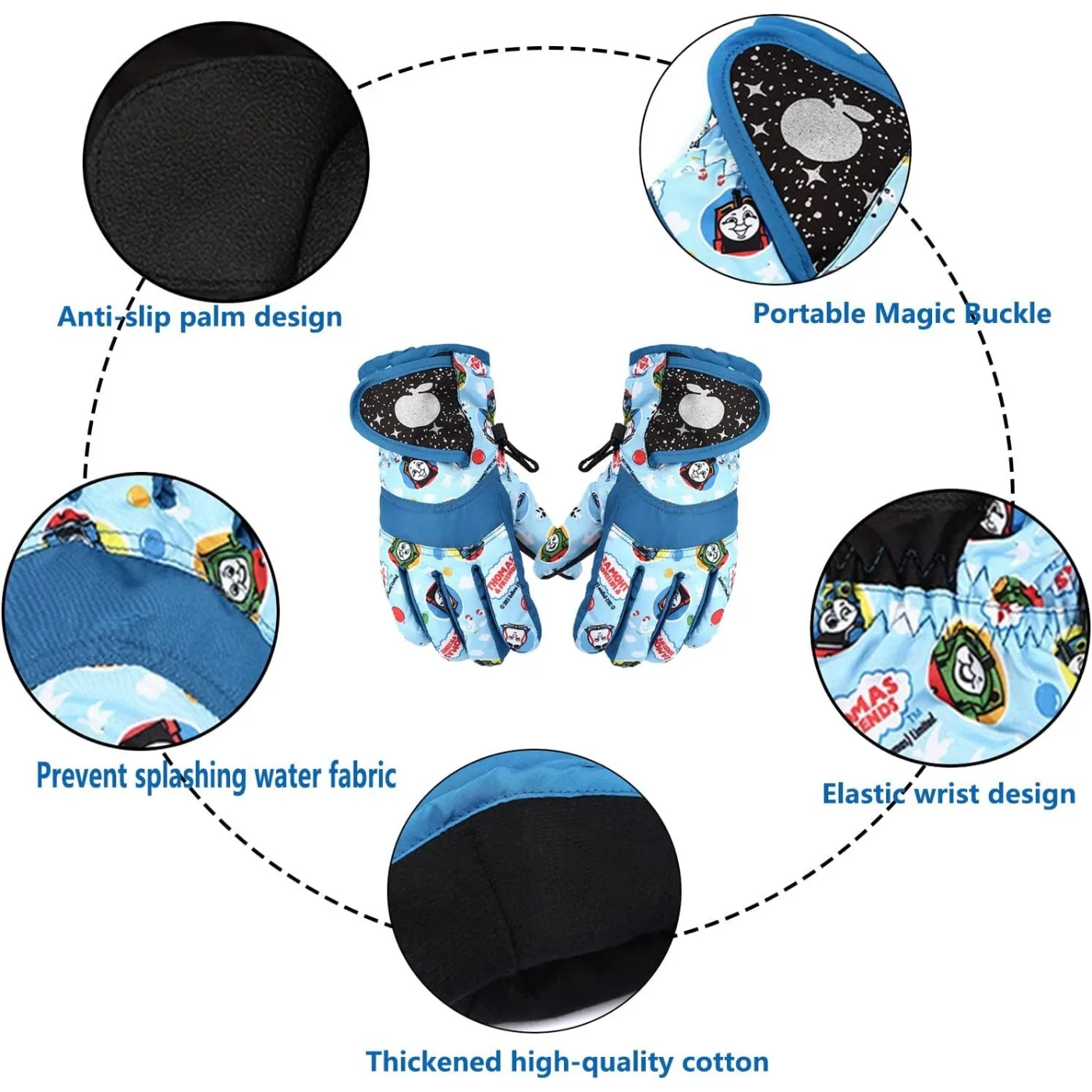 Kids Snow Gloves for Boys Girls Winter Waterproof Insulated Kids Ski Gloves Thickening Warm Windproof Outdoor