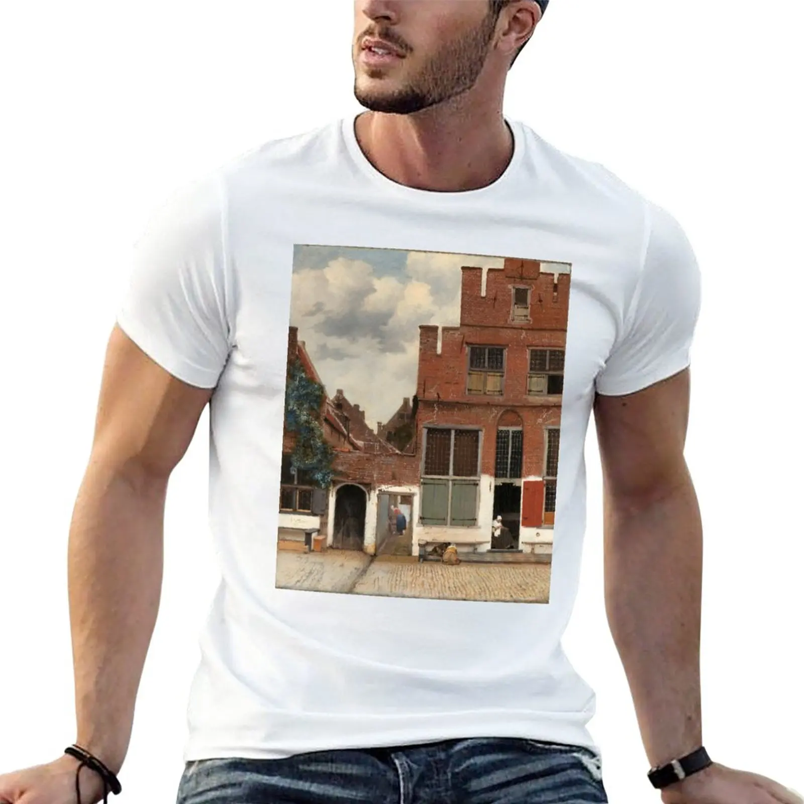 New Johannes Vermeer. View of Houses in Delft, Known as ‘The Little Street’, 1658. T-Shirt tees t shirt men