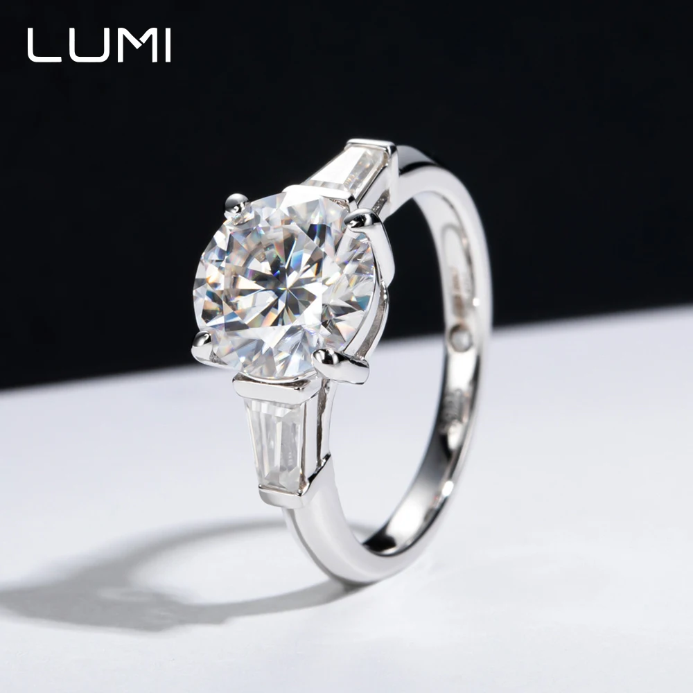 

Big Hit 3ct 9mm Round Cut Moissanite S925 Silver Ring for Party Anniversary Birthday Present Engagement Jewelry with Certificate