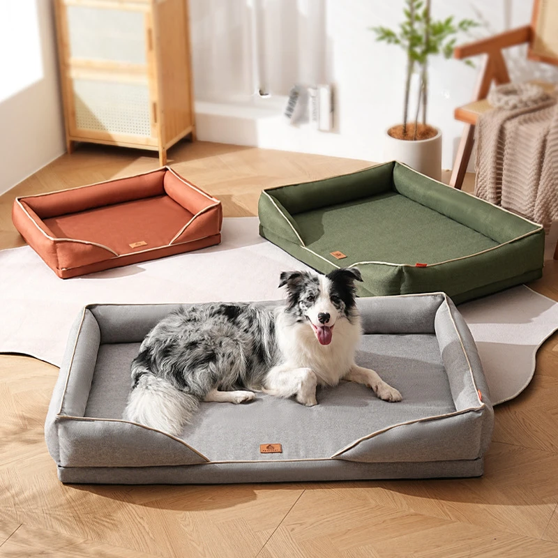 

Dog Sofa Mat Removable Washable Four Seasons Universal Pet Bed Sofa for Small Medium Dogs Cat Imitation Linen Pet Sleep Supplies