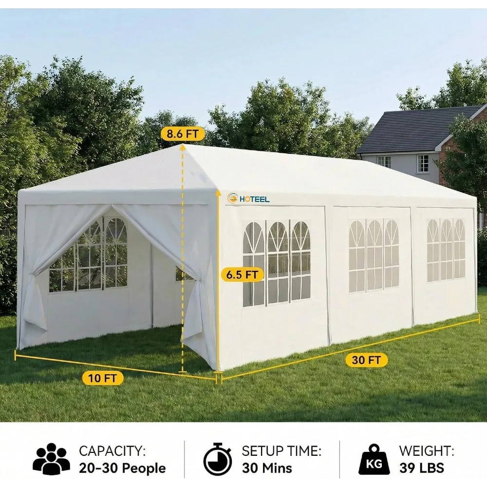 10x30FT Party Tent Outdoor Canopy Tent for Parties Wedding Events Commercial Patio Gazebo Pavilion