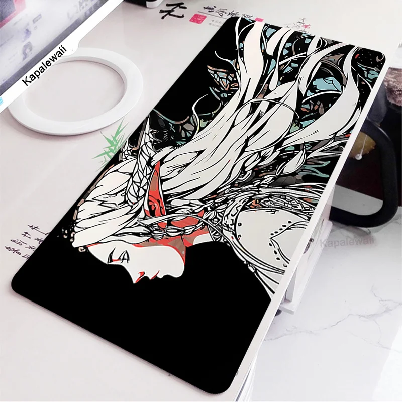 Pink Anime Girl Eyes Gaming Mouse Pad Large Mouse Mat Laptop Desk Mats 120x50cm Computer Pads Keyboard Deskpad Mousepad for PC