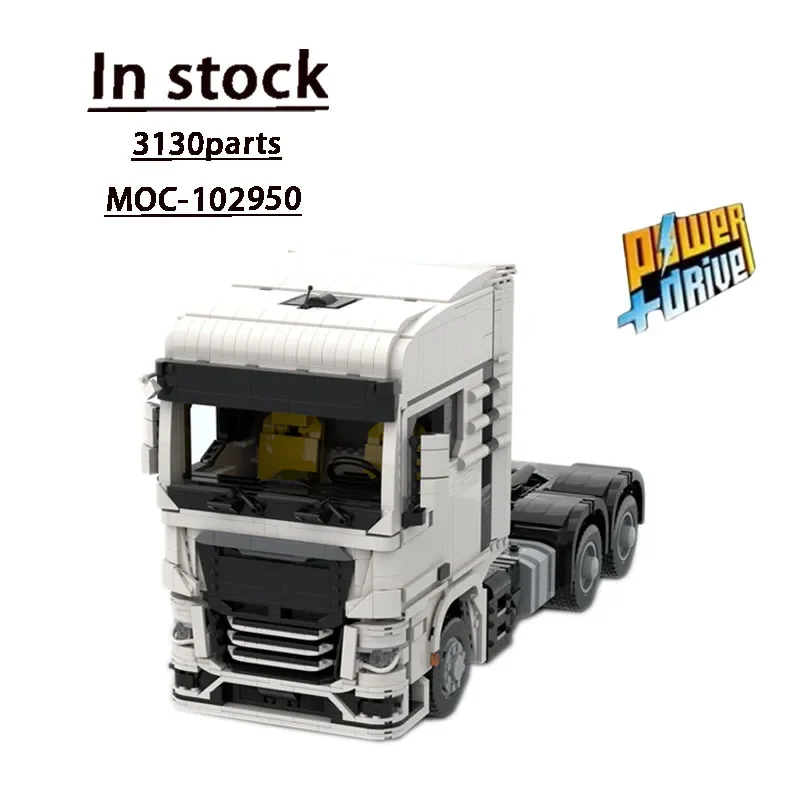 

MOC-102950 White New TGX 6x4 City Transport Truck Building Block Model • 3130 Parts Kids Birthday Building Block Toy Gift