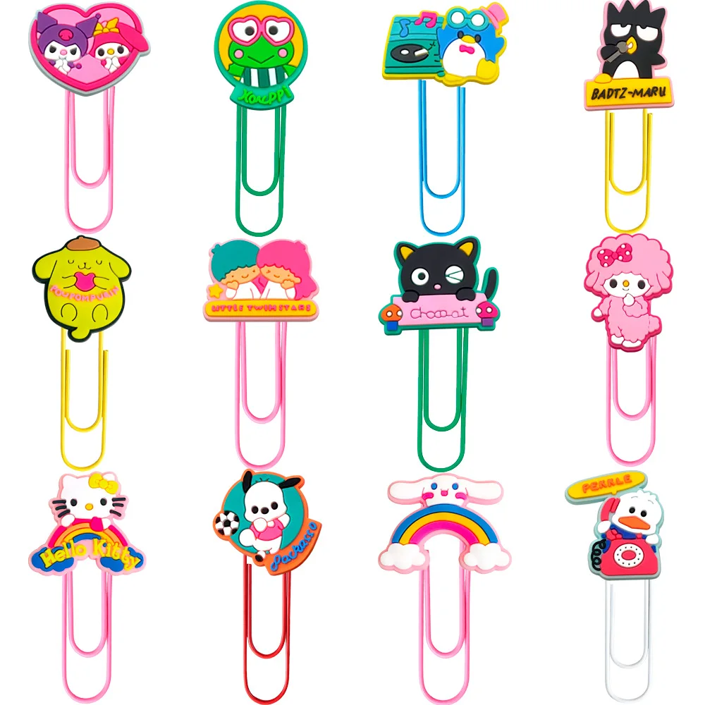 

New Sanrio Large Paper Clip Office Supplies Creative Cute PVC Cartoon Color Bookmark Y2k Fashion Toys Anime Cartoon Frind