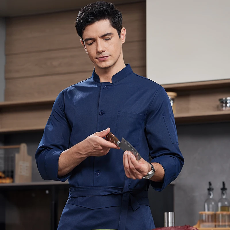Long Sleeve Chef Coat Men Kitchen Clothes Jacket Western Restaurant Catering Waiter Chef Uniform Hotel Costume Bakery Cook Wear