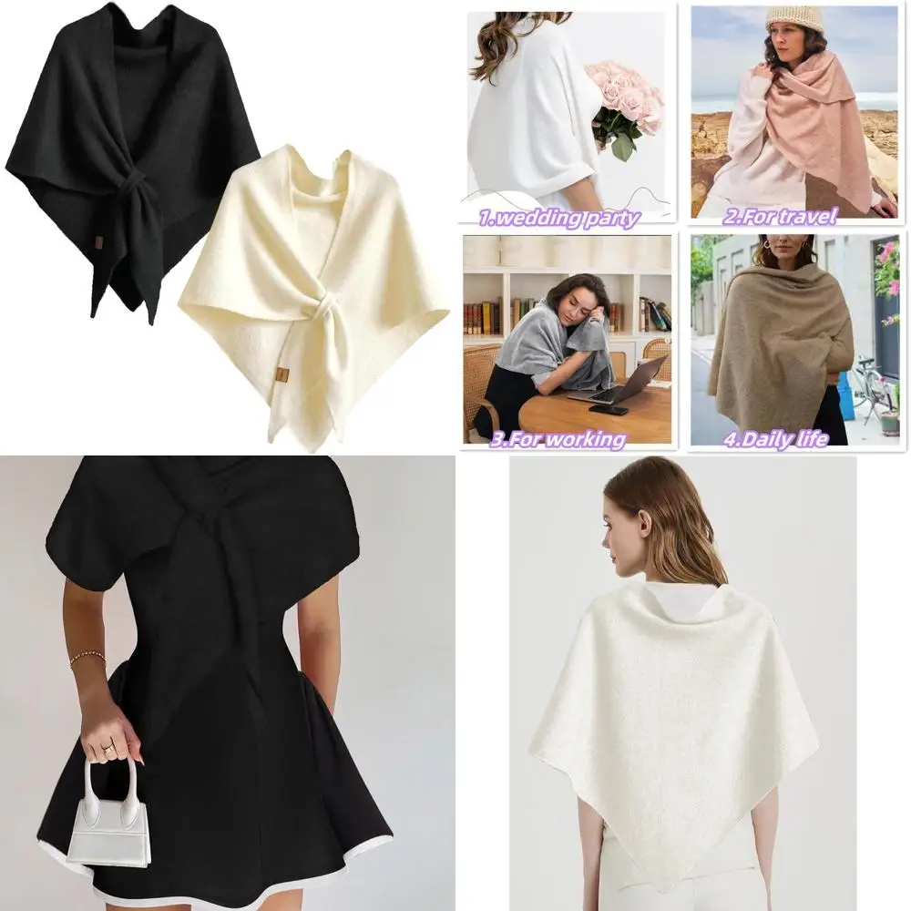 

Роскошные кашемировые шали с завязками для женщин — теплые шерстяные шарфы-свитера на плечо на осень и зиму