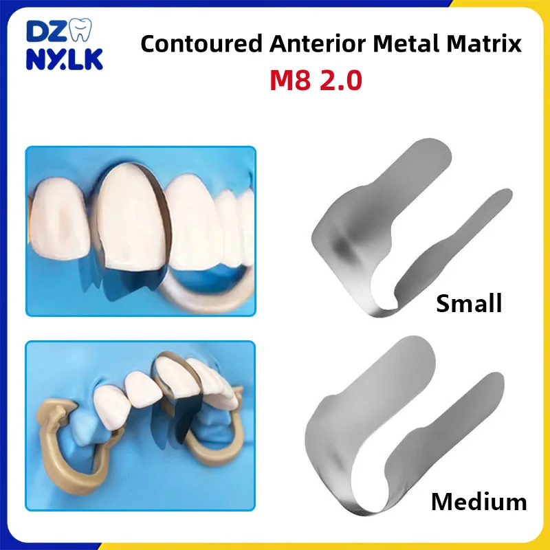 

30Pcs Dental Twin Anterior Matrix Bands Sectional Contoured Anterior Metal Matrices Matrix System Teeth Restorations Materials