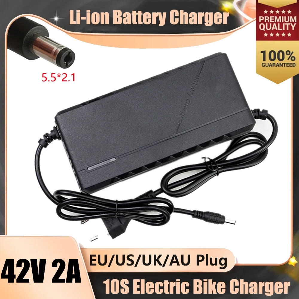 36V 2A Li-ion Battery Charger for 42V 2A Lithium-ion Battery Pack Charger Intelligent Fast Charging Charger EU/US Plug