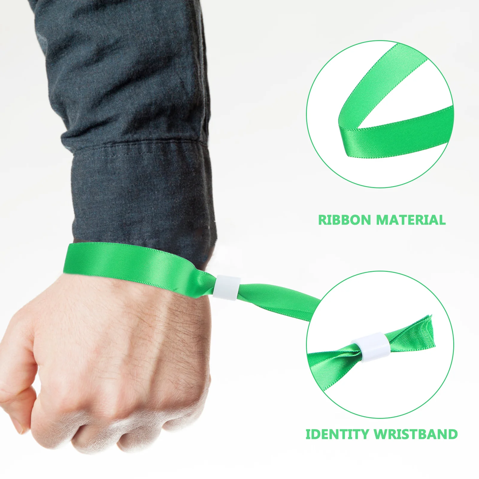 20Pcs Cloth Wristbands for Events Festivals Concerts Soft Easy to Wear Remove Quick Identification Access Control