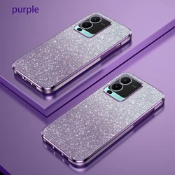 For Vivo v25 Pro Case Vivo V25 pro 5G Phone Case Vivo V2158 Cover Luxury Gradient Glitter Plating Silicone Back Cover Funda