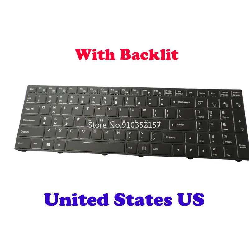 FR US Backlit N850 Keyboard For CLEVO N857EP6 N870EP6 N871EP6 N870HJ1 N870HK1 N875EP6 N850 N855EK1 N857EK1 N850HK1 N855/N857EJ1