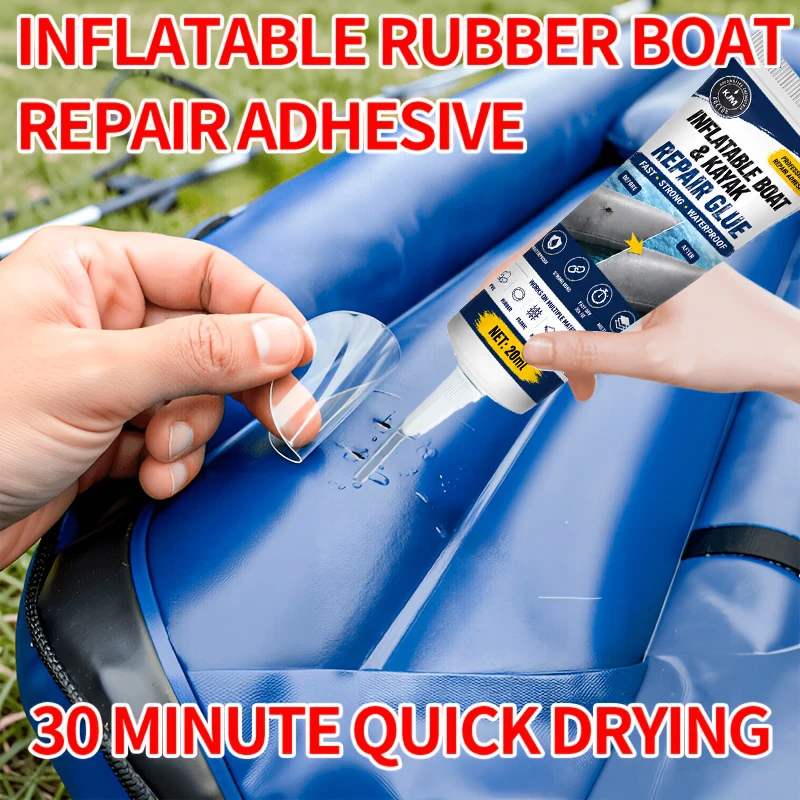 20ML Clear Flexible Repair Adhesive Waterproof 30Min Dry Glue For Inflatable Boat Kayak Air Mattress Swim Ring Waders PVC Rubber