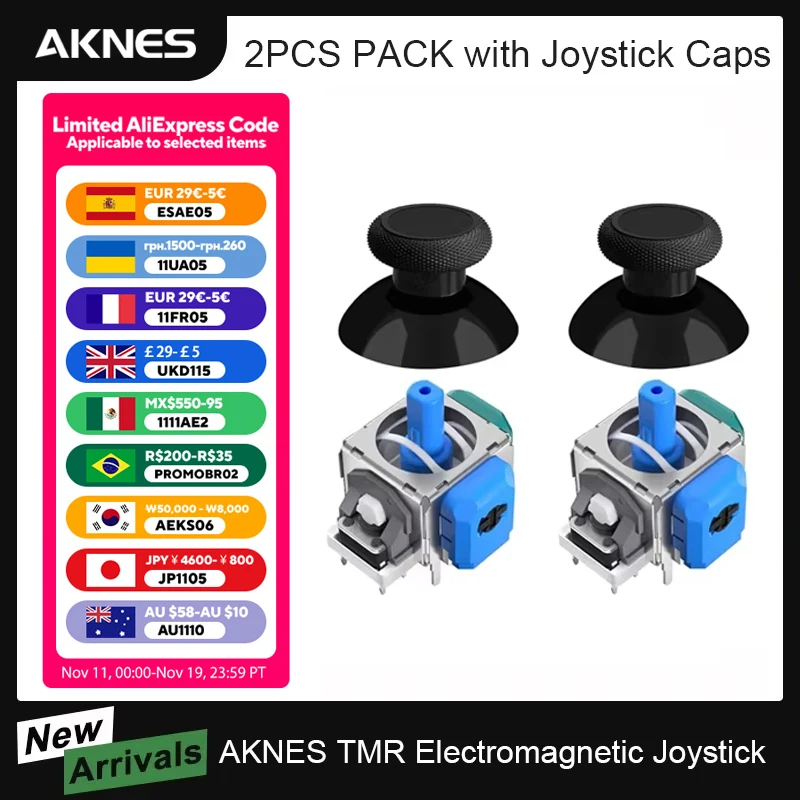 HALLPI × AKNES TMR электромагнитный джойстик с защитой от дрейфа для PS4 Xbox Series Switch Pro PS5, замена контроллера
