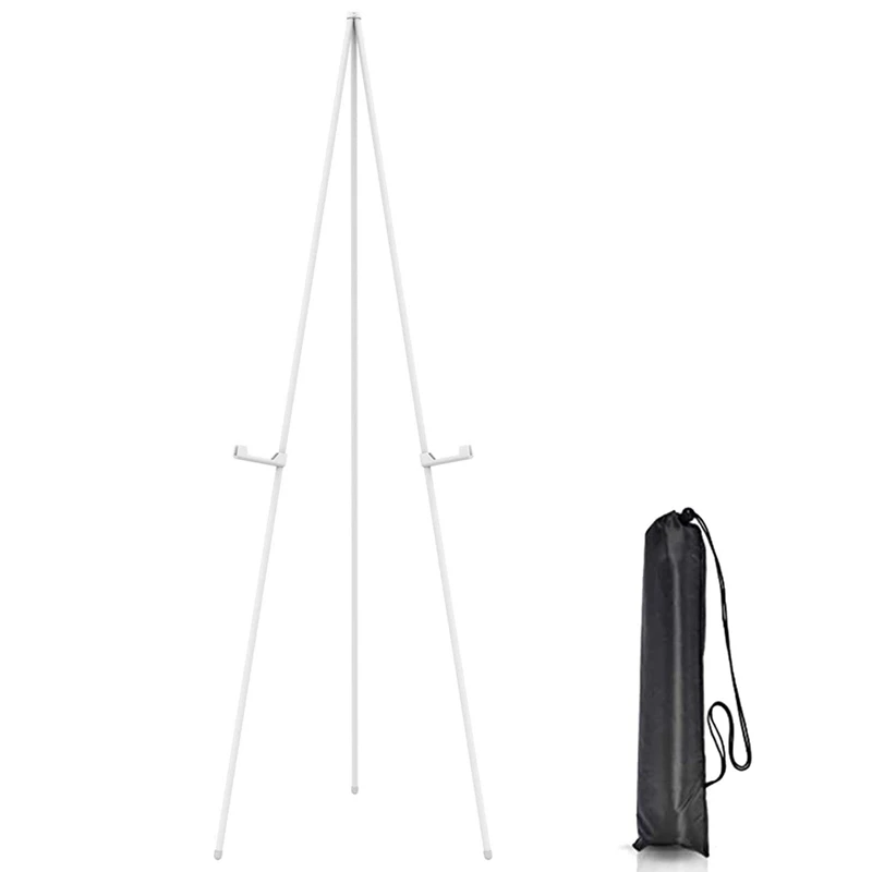 

Easel Stand 63In Tall Easels Collapsable Portable Poster Easel White Metal For Display Wedding Sign & Poster For Display Holder