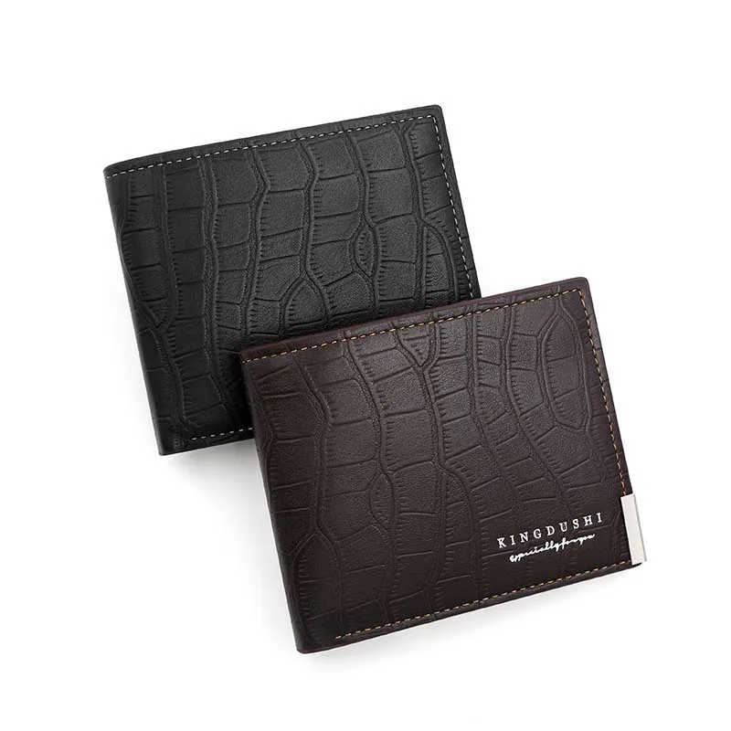 2026 New Men Short Stone Grain Wallet Large Capacity Multi Card Holder Big Bill Compartment Coin Pocket Change Purse