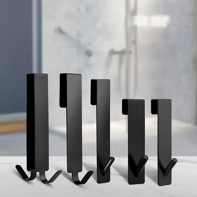 Stainless Steel Over Glass Door Shower Door Back Shower Towel Rack S-Shape Bathroom Bathrobe Hanger Holder Hooks