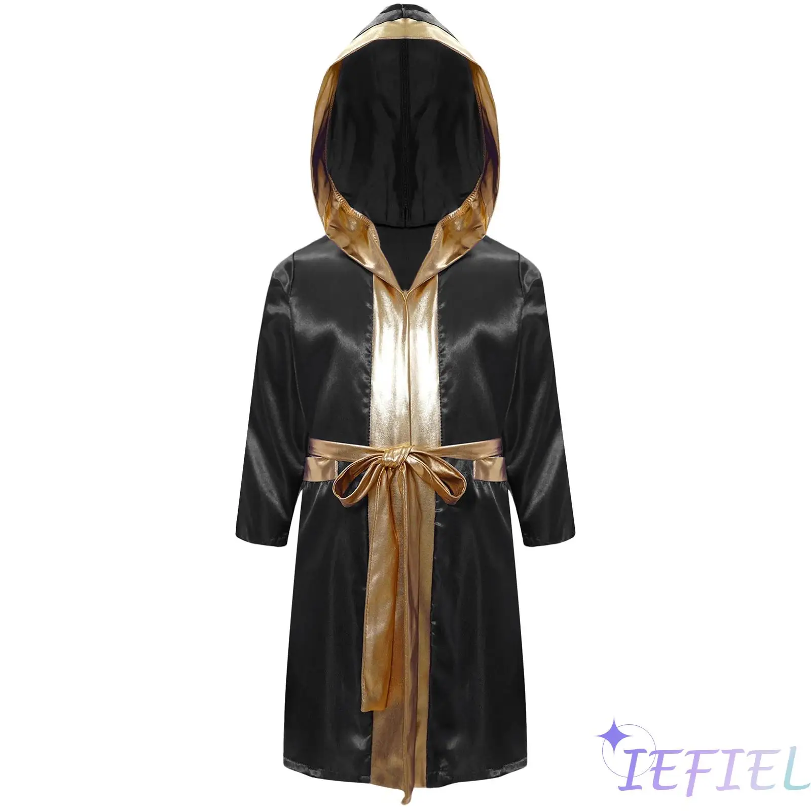 

Kids Boxer Cosplay Uniform Set Costume Hooded Cloak Robe Boxing Fight Muay Thai Gown Role Play Outfits Halloween Carnival Party
