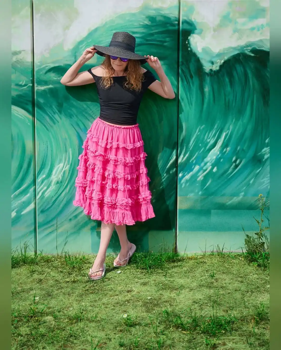 W pasie wielowarstwowa spódnica z tiulu moda do kolan damska spódnica z tiulu gorąca różowa plisowana spódnica z ciastem dostosowana