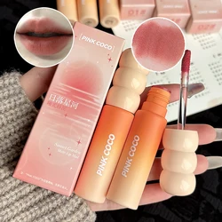 PINK COCO Sunset Galaxy Lip Glaze Matte Matte Velvet Lip Mud Low-saturation Tone Autumn and Winter Matte Lip Glaze