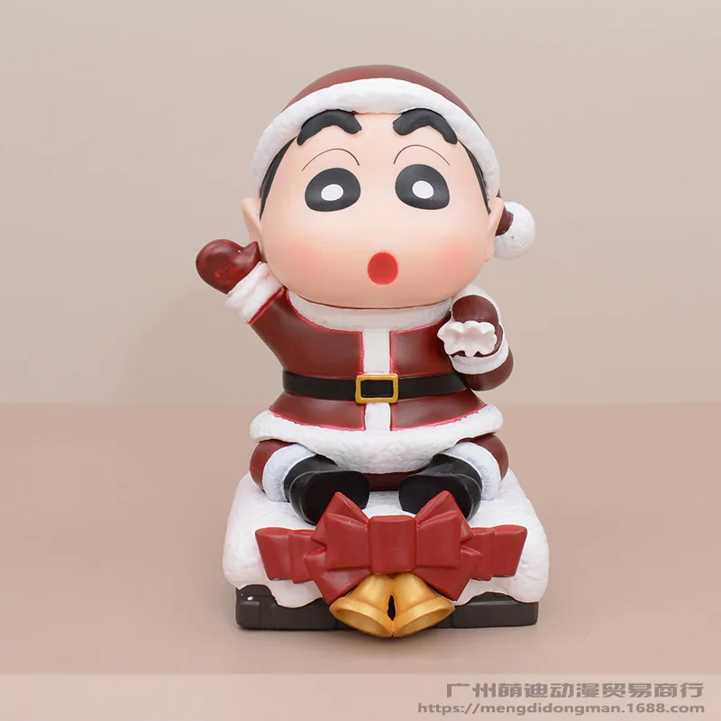 Crayon Shinchan Cosplay Ornaments, Modelo PVC, Presente de Natal, Cute Girls 'Figurines, Edição limitada, Papai Noel, Criativo, 16cm