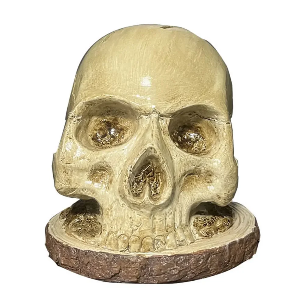 Skull Knife Holder Resin Horror Head Knife Rack Creative Fruit Chopping Knife Stand Halloween Party Decoration