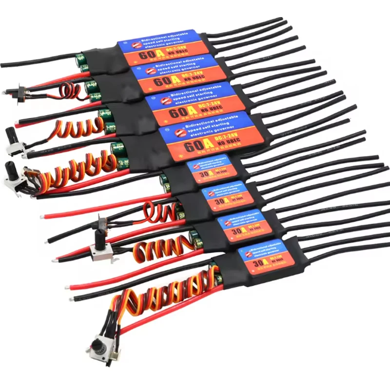 

ZMR 2-6S 30A 60A ESC Bidirectional Self Starting Brushless Electric Regulation Speed Controller ESC for DIY Tools