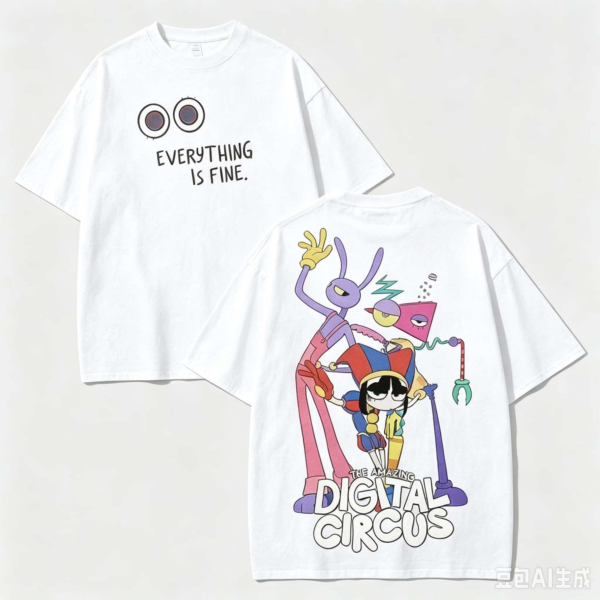 The Amazing Digital Circus Jax Washed T-shirt Men Women Summer 100 Cotton Clothing Cartoon Oversized Short Sleeve Top Streetwear