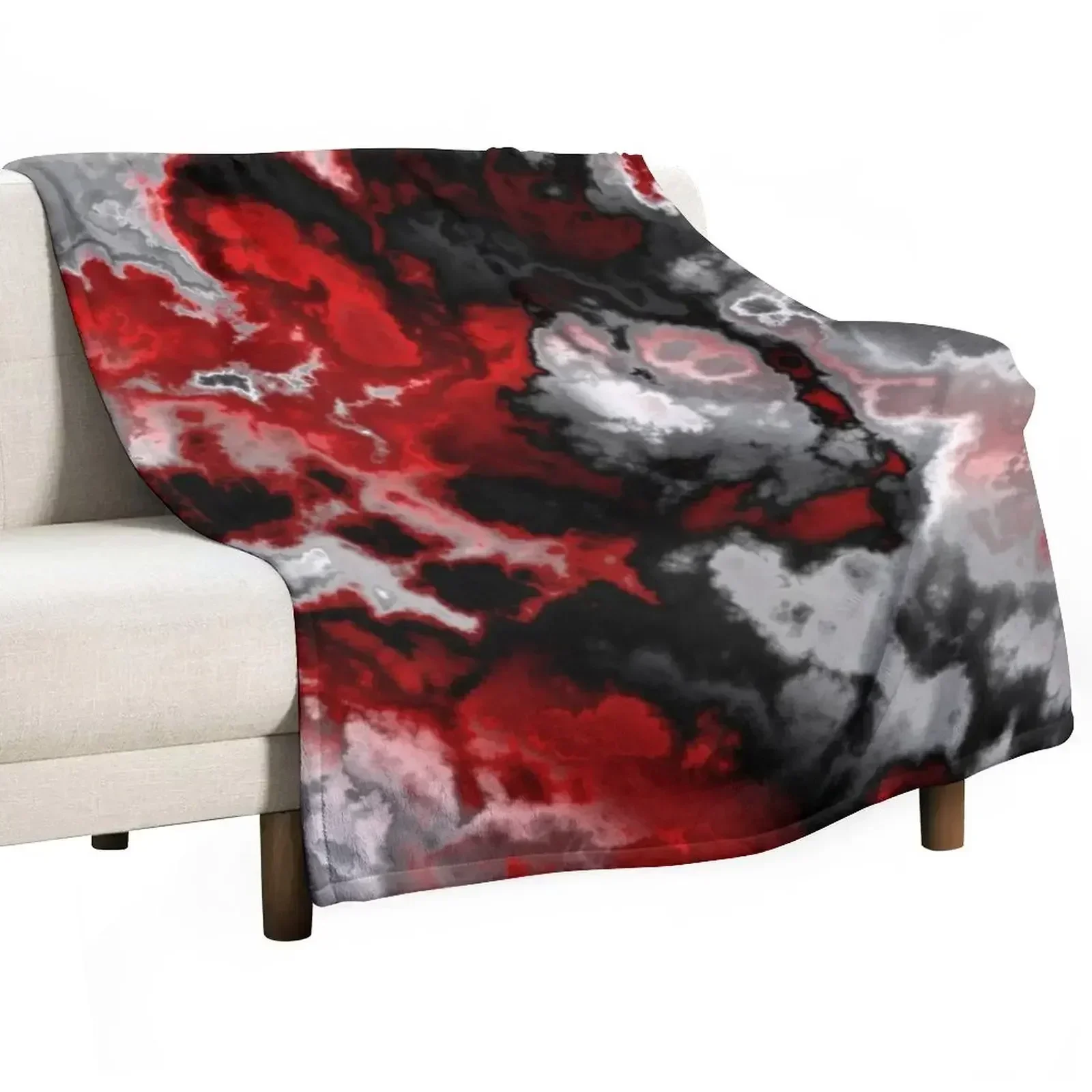 

Black red gray and white abstract 2 Throw Blanket funny gift warm winter Blankets