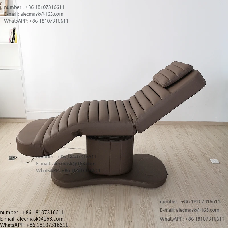 

Chocolate leather brown massage bed luxury eyelash bed triple motor electric beauty massage table