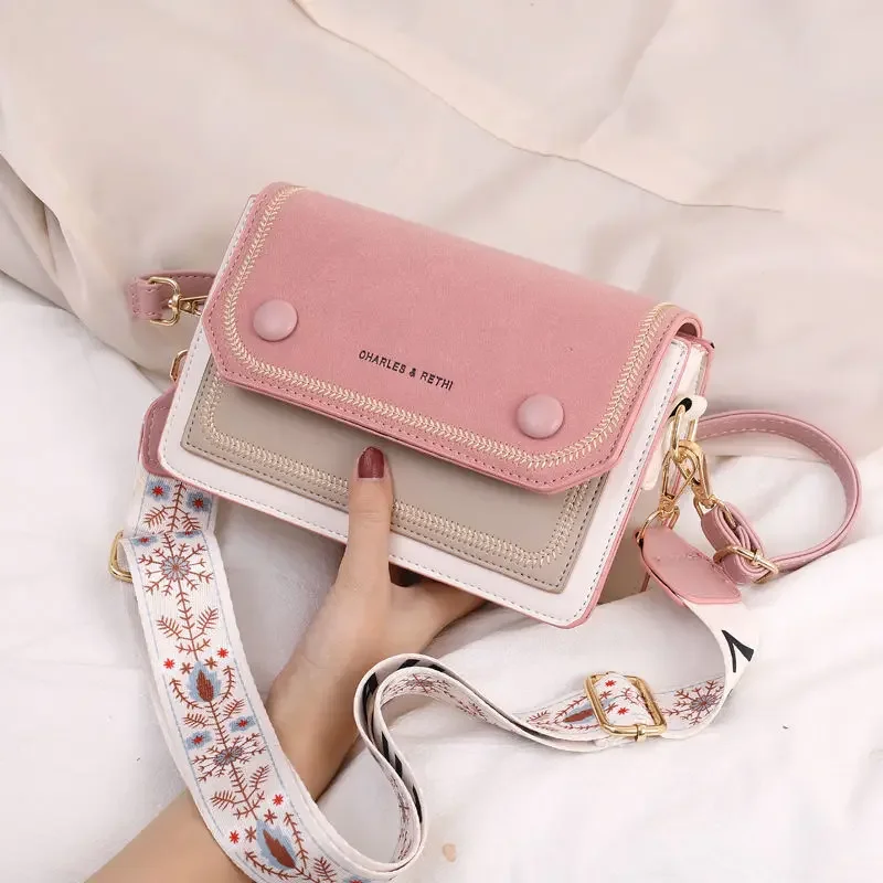 

Fashion trend Internet celebrity small bag broadband contrast crossbody ins versatile four seasons universal girl bag