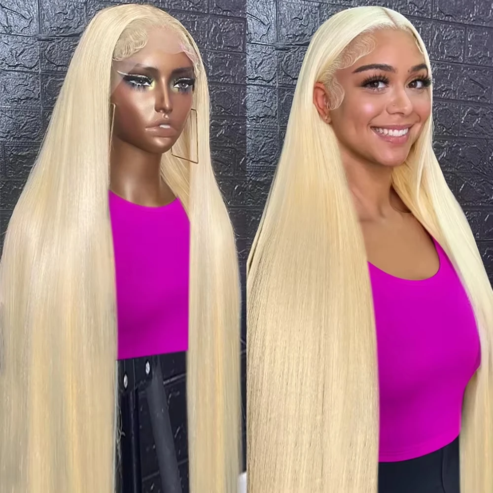 

613 Straight Wigs Honey Blonde 13x6 HD Transparent Lace Frontal Wigs 40 46 Inch 200% Density 100% Human Hair Remy Hair For Women