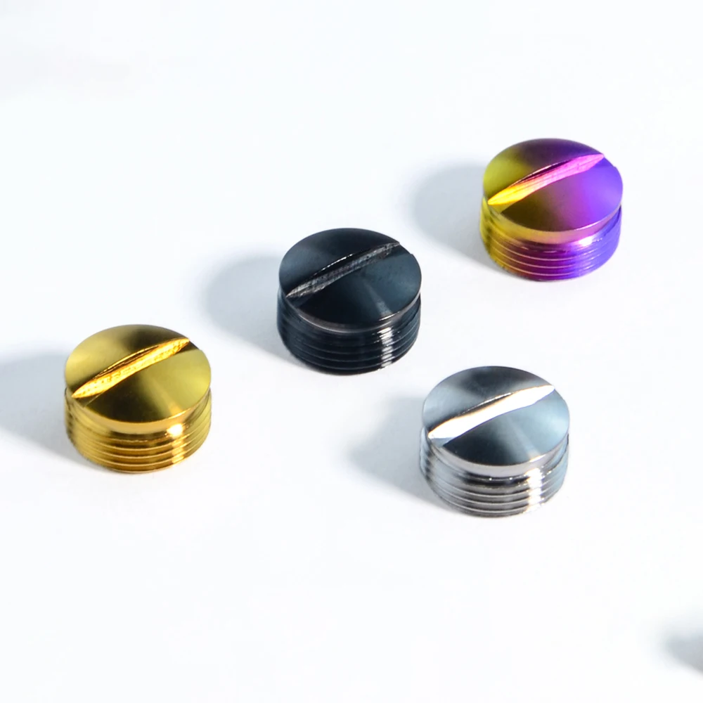 2pcs Titanium Alloy Screw TC4 Beater Pedal Shaft Plug Screw Dust Cover Titanium Screws Super Lightweight and Sturdy