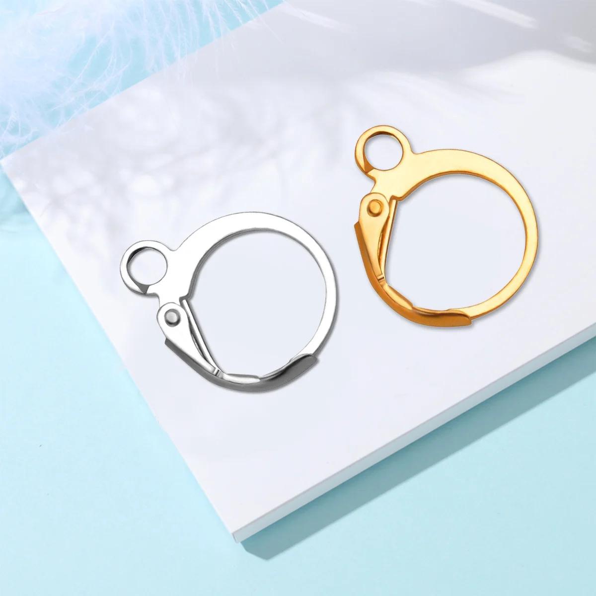 20Pcs Ear Hook Earrings Metal Handmade Jewelry Accessories Durable Hooks Open Eyelet for DIY Earrings Ladies Girls Gift