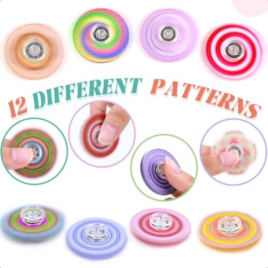 50 Pack Fidget Spinner for Mini Sensory Fidget Toys Adults 4812 with Autism ADHD Anxiety Toys Str Relief Teen Boy Bulk Gifts Pa