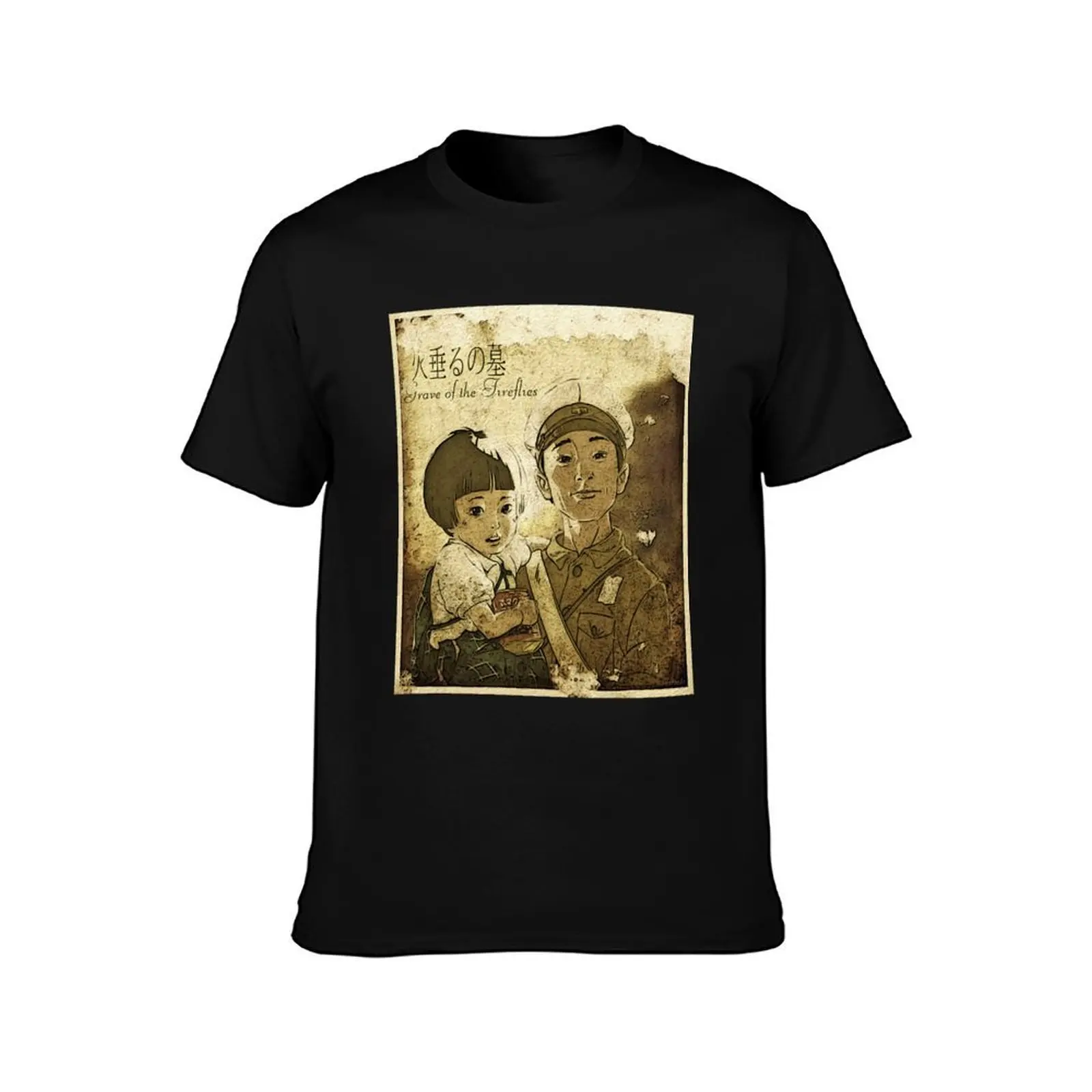 Grave Of The Fireflies Movie T-Shirt Summer Casual Cotton Tee Oversized Streetwear Tops Vintage Graphic Print 100% Cotton