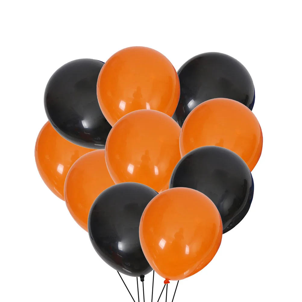 

100pcs Halloween Balloons Decoration Latex Party Supplies For Home Bar Backdrop Photo Props Orange Black Funny Balloons For