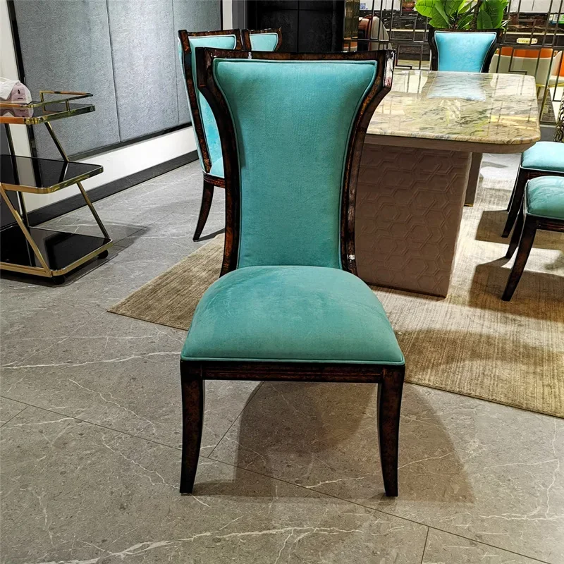 Luxury long dining table set rectangular western-style dining table, chair and western-style marble dining table