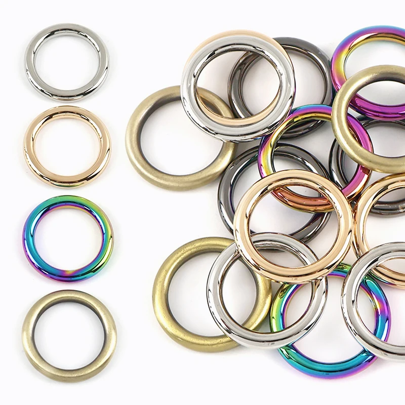 

20Pcs O Rings Metal Buckles 15/19/25/32/38/50mm Bag Hanger Macrame Carabiner Ring Hook for Dog Collar Belt Loop Clasp Fastener