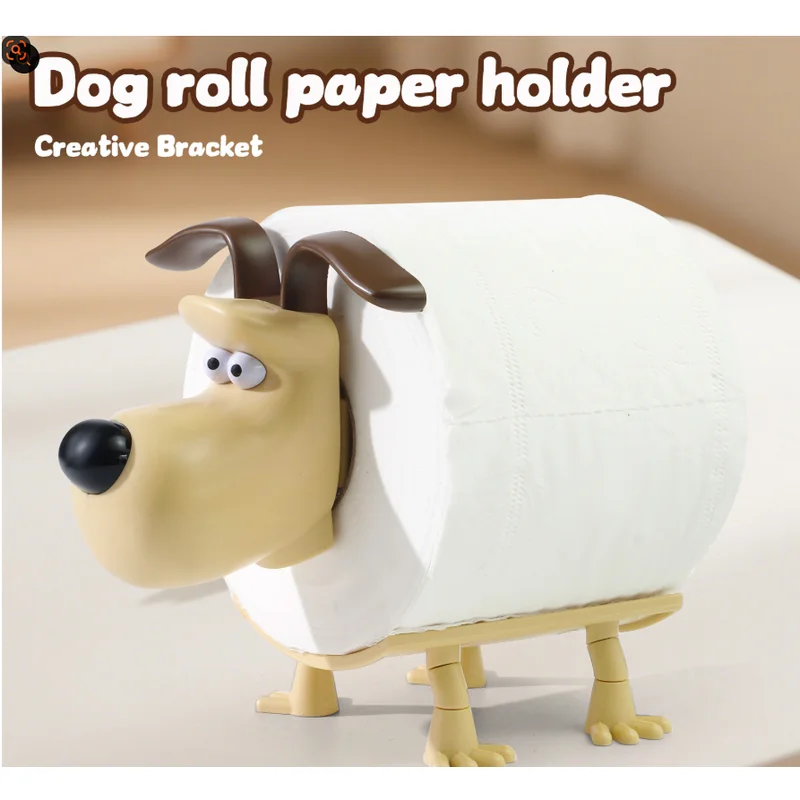 

Puppy Toilet Holder Bathroom Accessory Storage Organizer Home Decor for Bathroom, Kitchen, Living Room, Unique Gift
